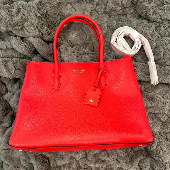 Like New Red Kate Spade Tote - Picture 1 of 9